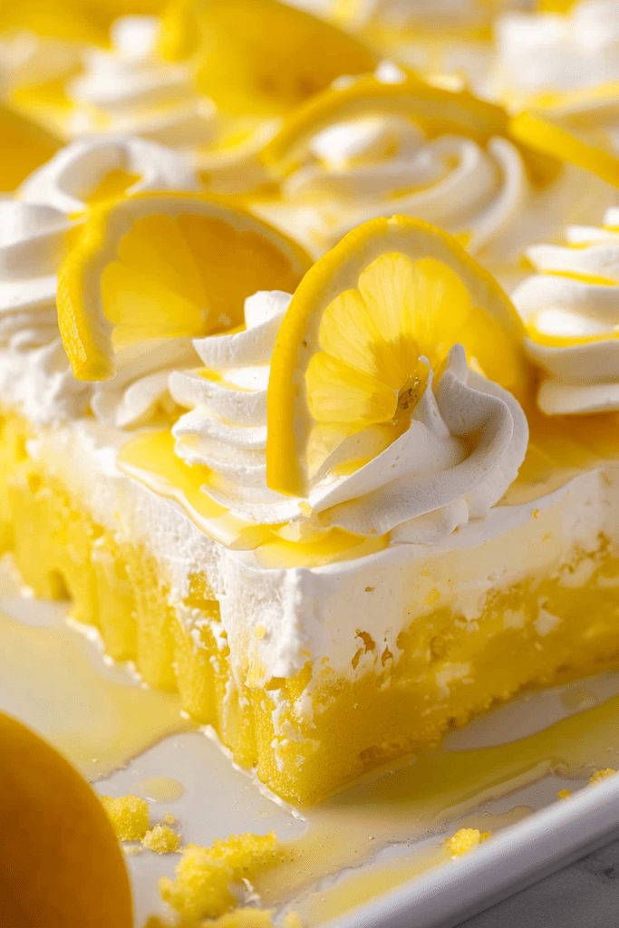 Baking Lemon Pudding Poke Cake