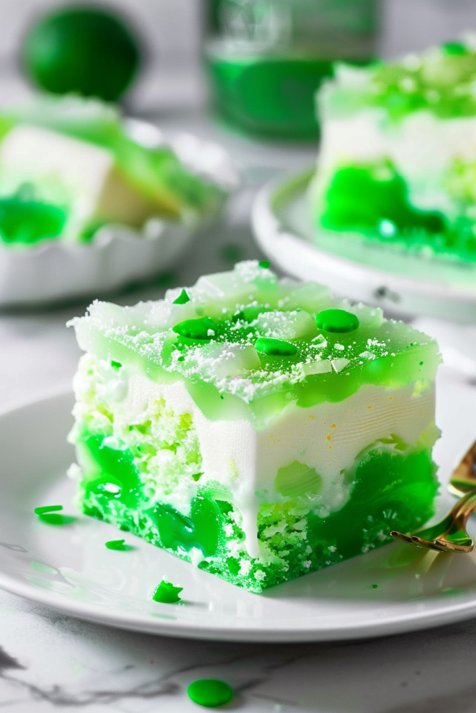 Baking Lime Jell-O Poke Cake