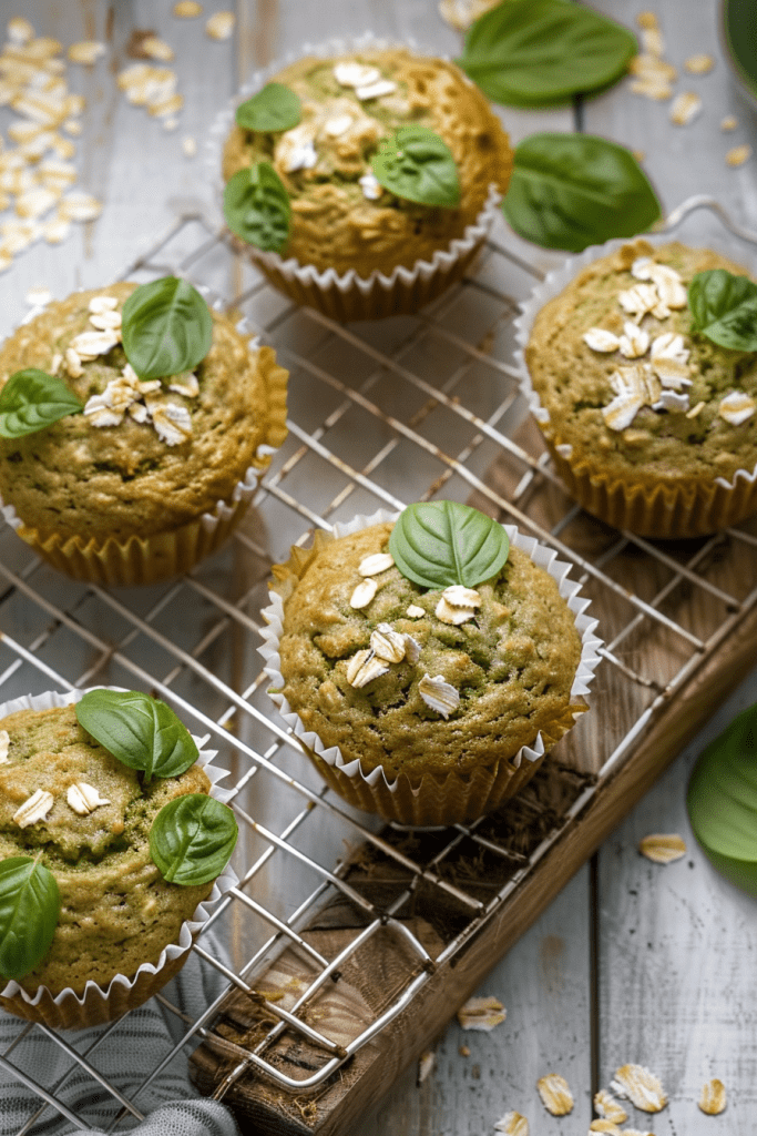 Baking Oatmeal Green Smoothie Muffin