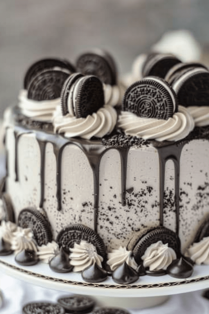 Baking Oreo Cookies and Cream Cake