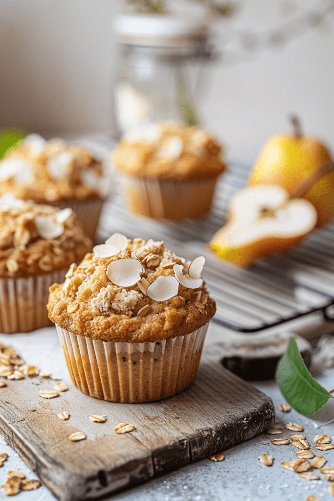 Baking Pear Oatmeal Muffins