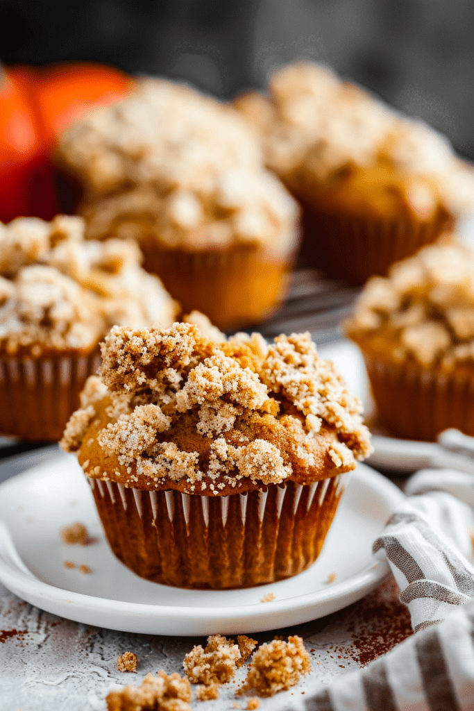 Baking Pumpkin Crumb Cake Muffins