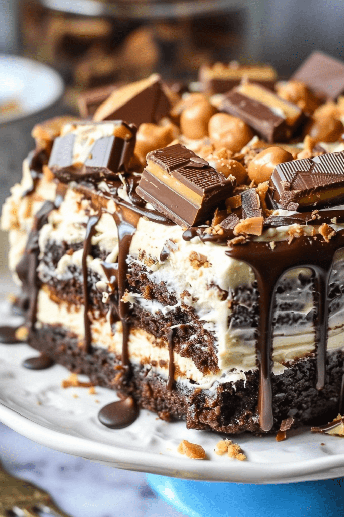 Baking Reese's Peanut Butter Poke Cake