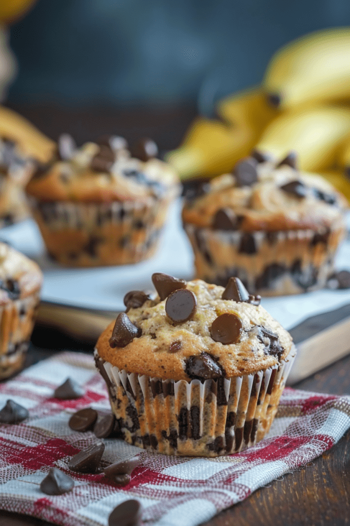 Baking Skinny Banana Chocolate Chip Muffins