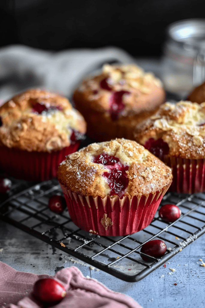 Baking Sourdough Cranberry Muffins