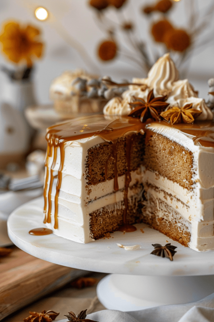 Baking Spice Cake with Caramel Frosting