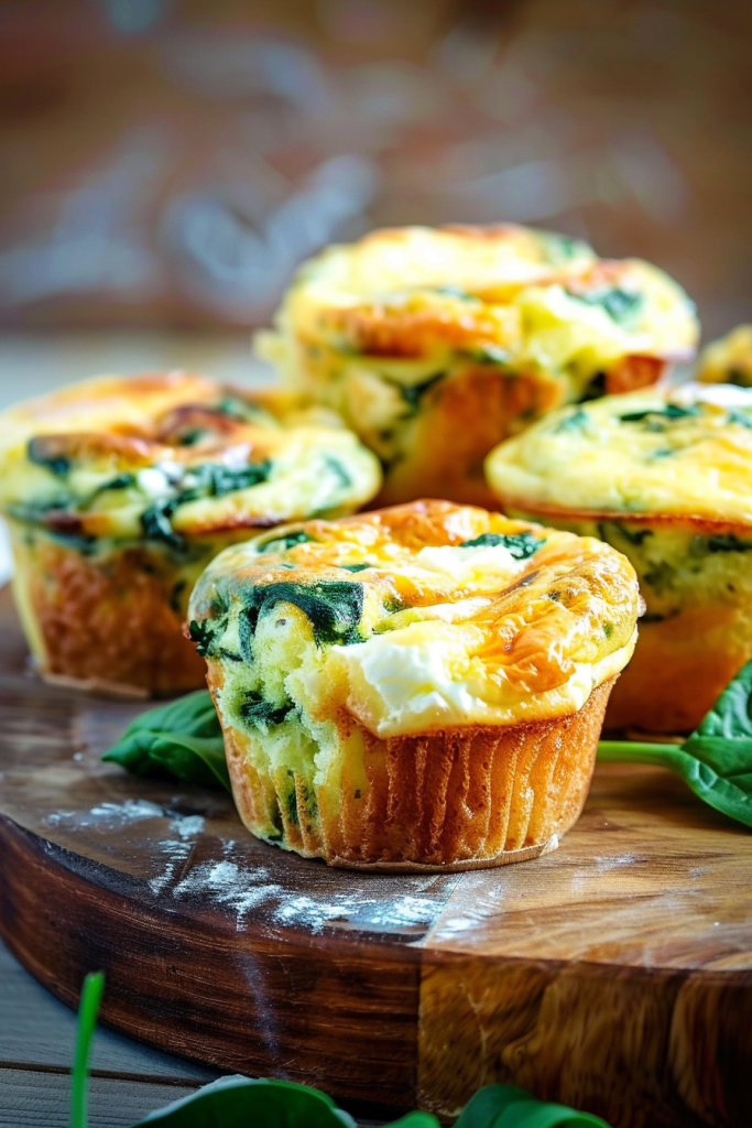 Baking Spinach Cheese Egg Muffins