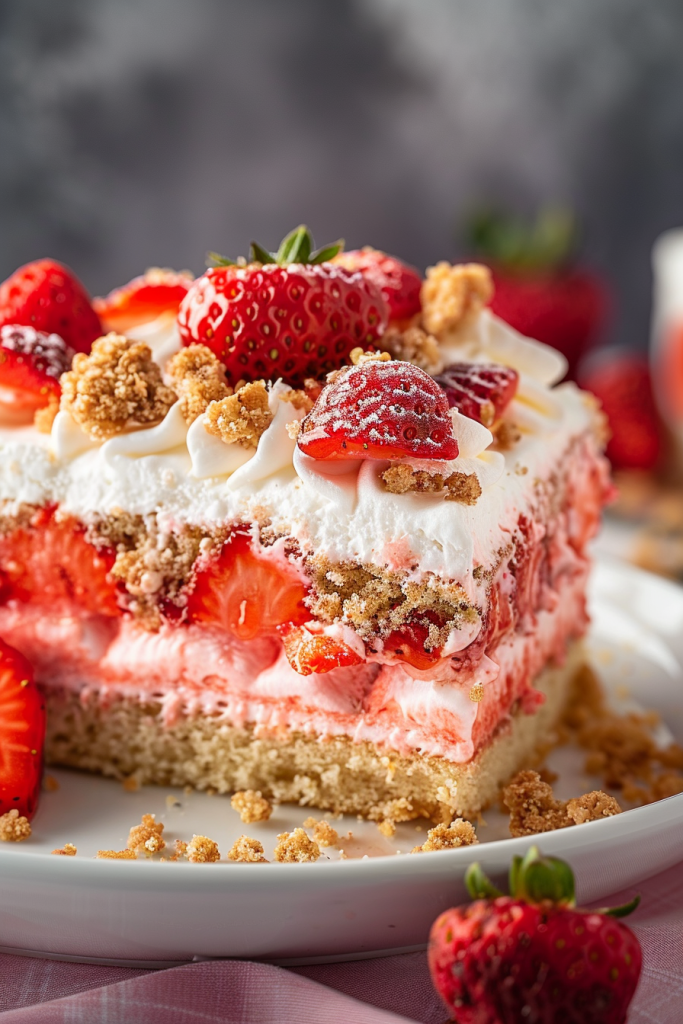 Baking Strawberry Crunch Poke Cake