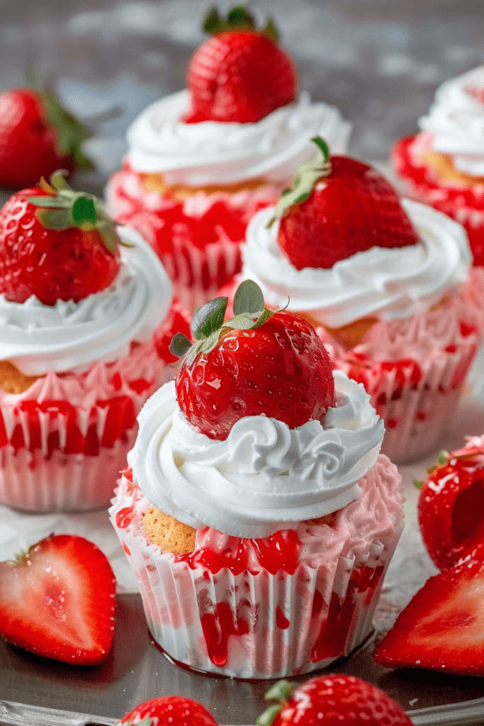 Baking Strawberry Jell-O Poke Cupcakes