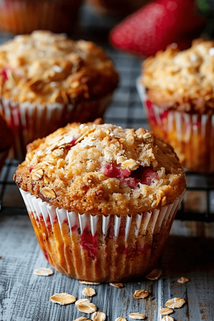 Baking Strawberry Oatmeal Muffins