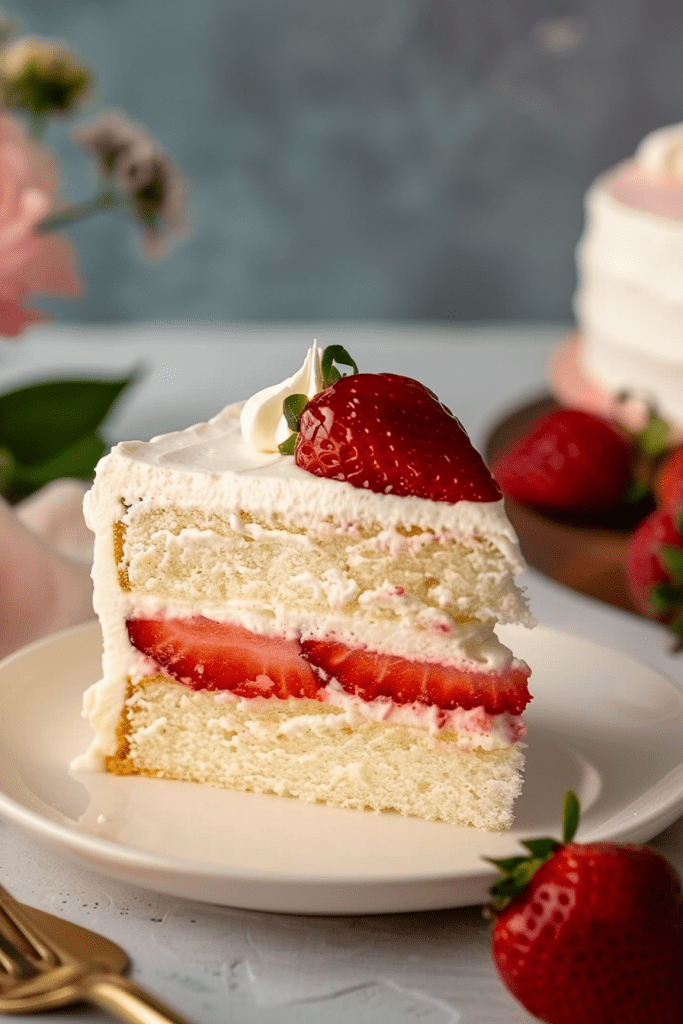 Baking Strawberry Vanilla Cake