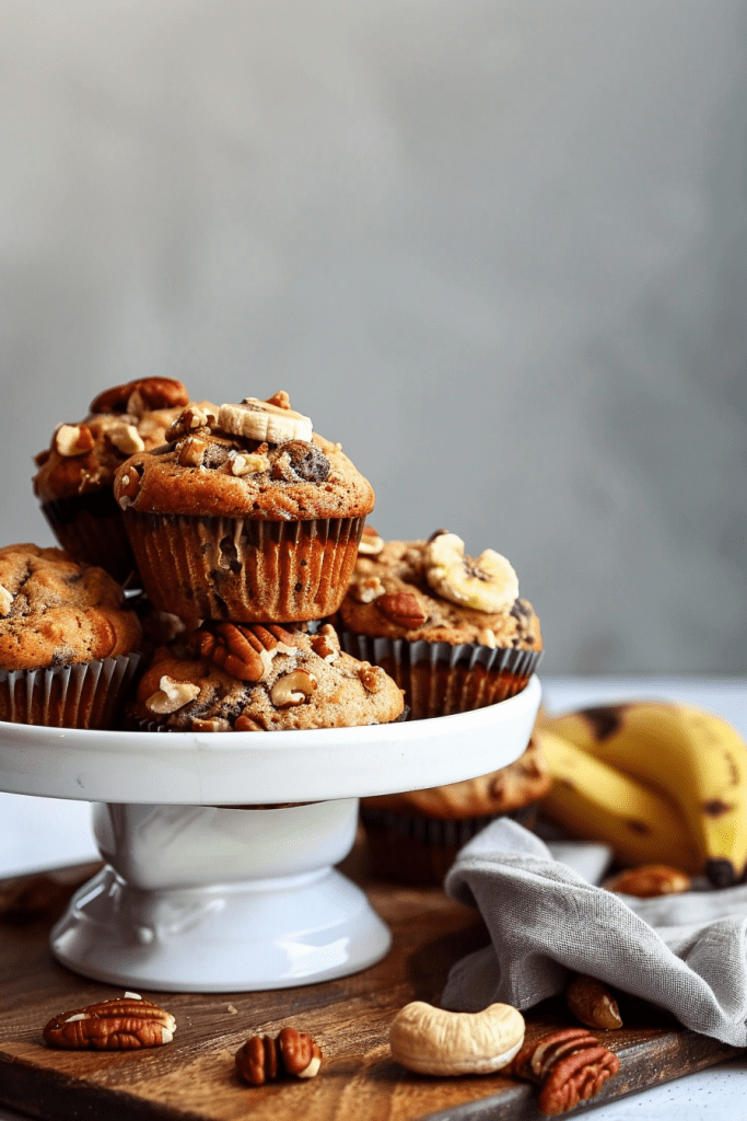 Baking Vegan Banana Nut Muffins