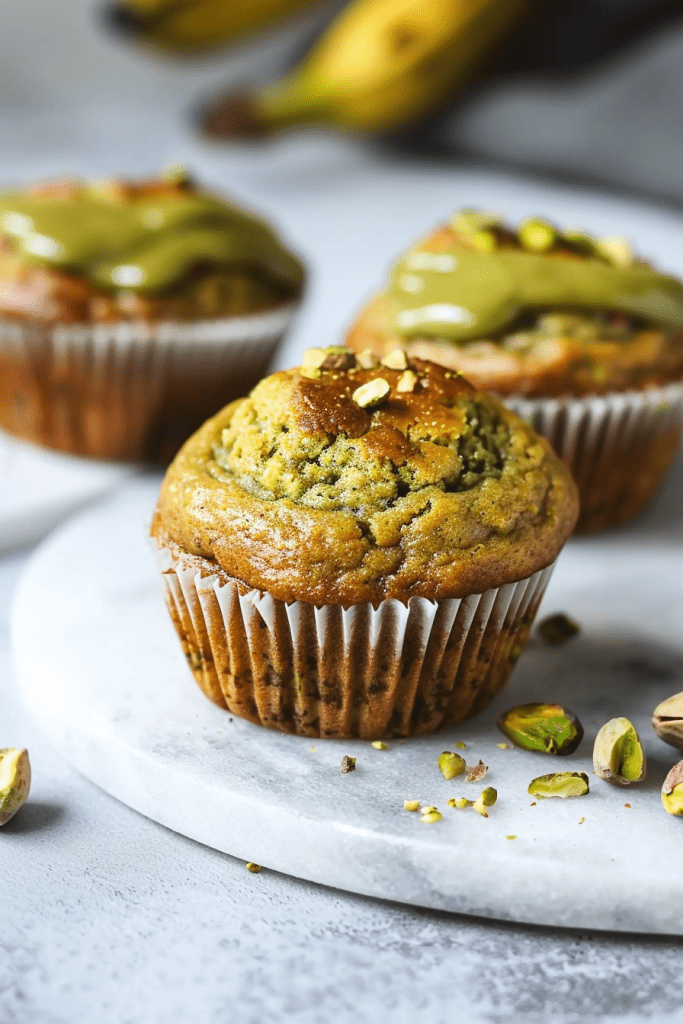 Baking Vegan Banana Pistachio Muffins