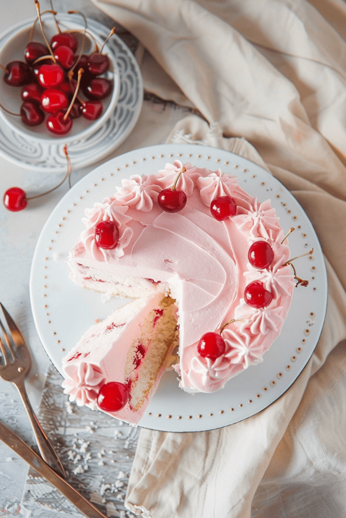 Baking Vintage Maraschino Cherry Cake