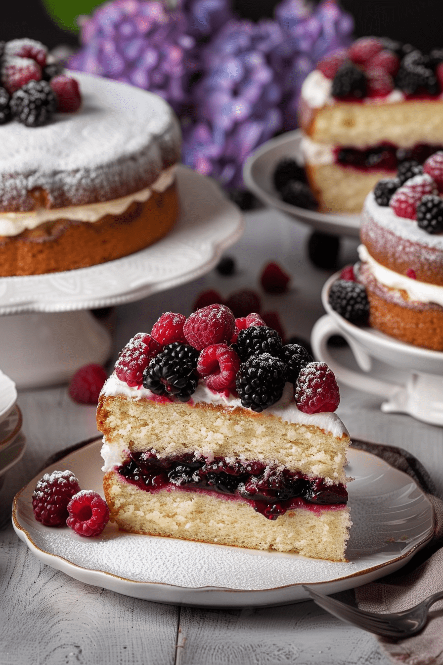 Blackberry-Topped Sponge Cakes Recipe