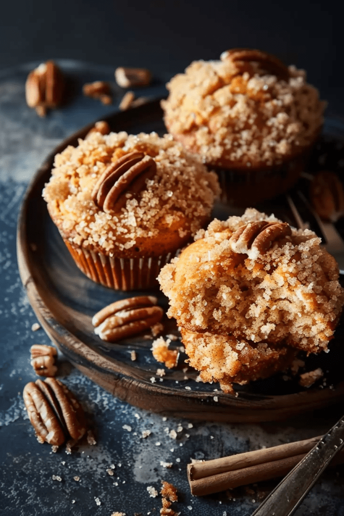 Butterscotch Muffins with Brown Sugar Pecan Streusel