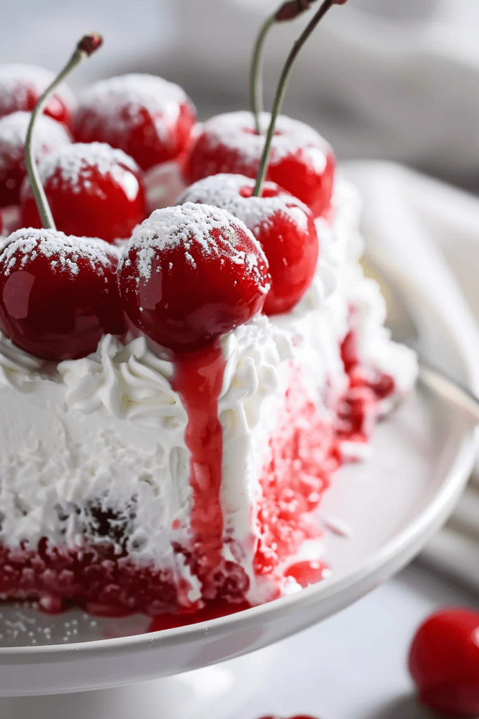 Cherries in the Snow Poke Cake