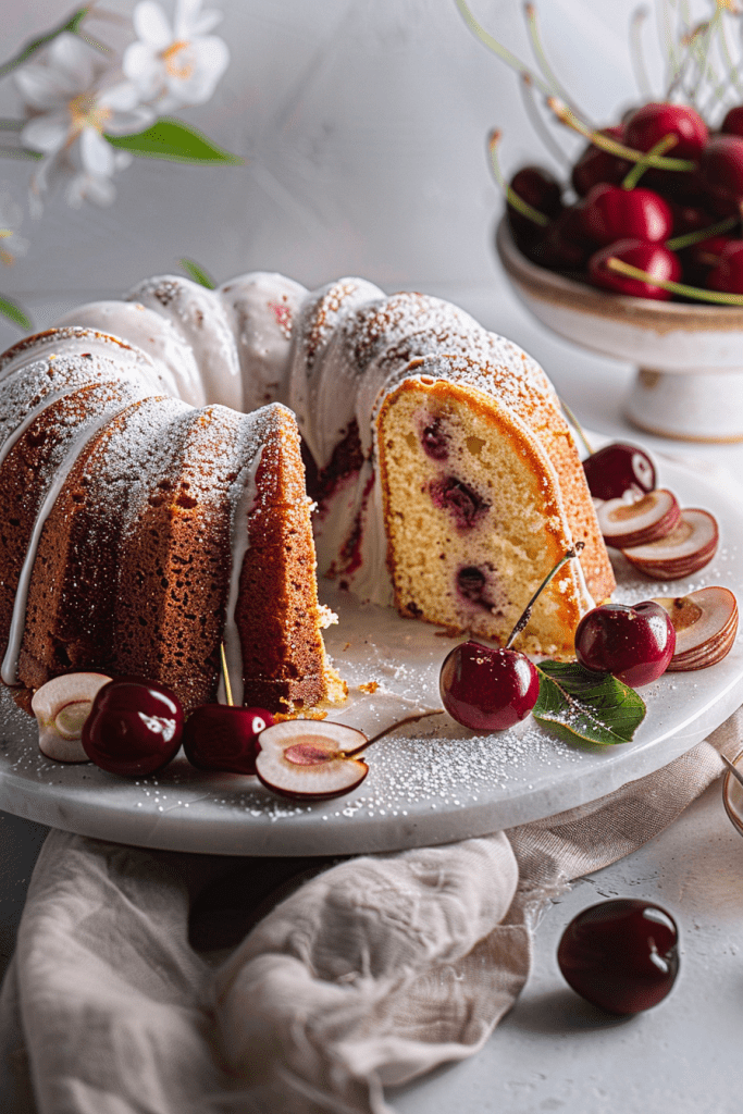 Cherry Almond Bundt Cake