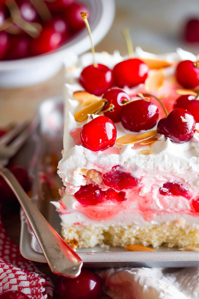 Cherry Almond Poke Cake