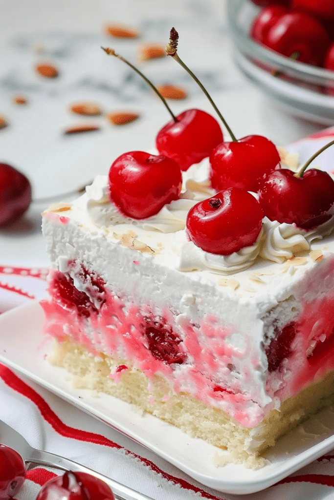 Cherry Almond Poke Cake Recipe