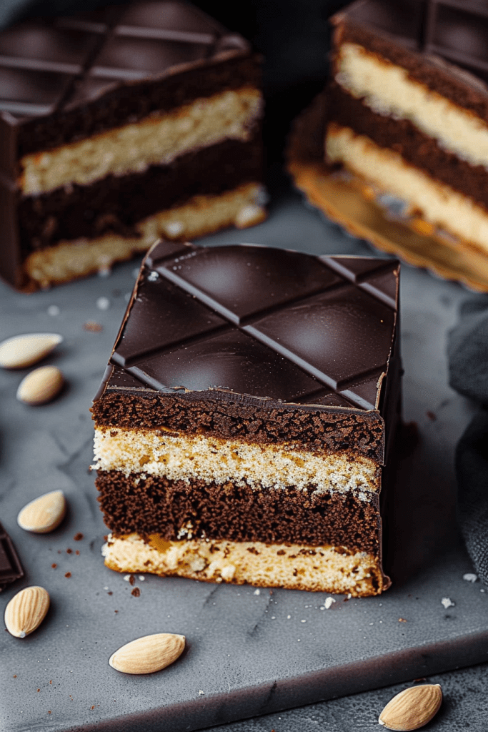 Chocolate Almond Battenberg Cakes