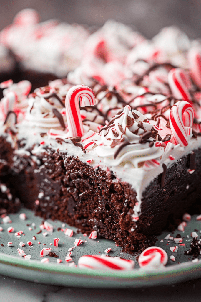 Chocolate Peppermint Poke Cake