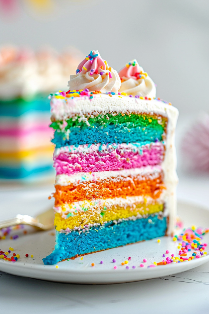 Colorful Rainbow Layer Cake