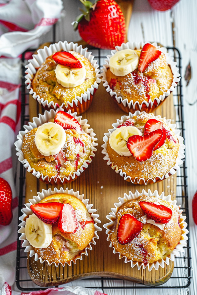 Cooking Healthy Strawberry Banana Muffins