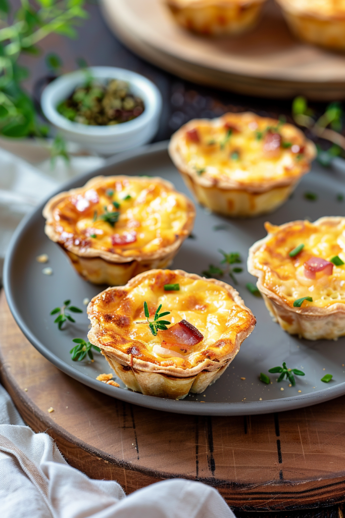 Cooking Mini Ham and Cheese Quiche Cups