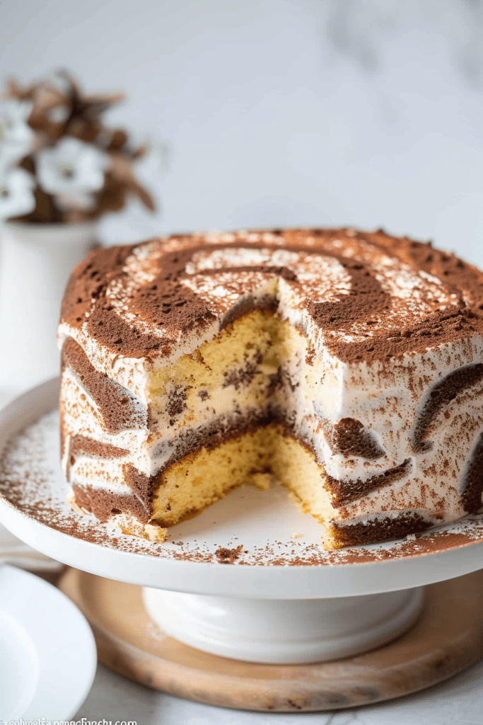 Cooling Marble Chiffon Cake