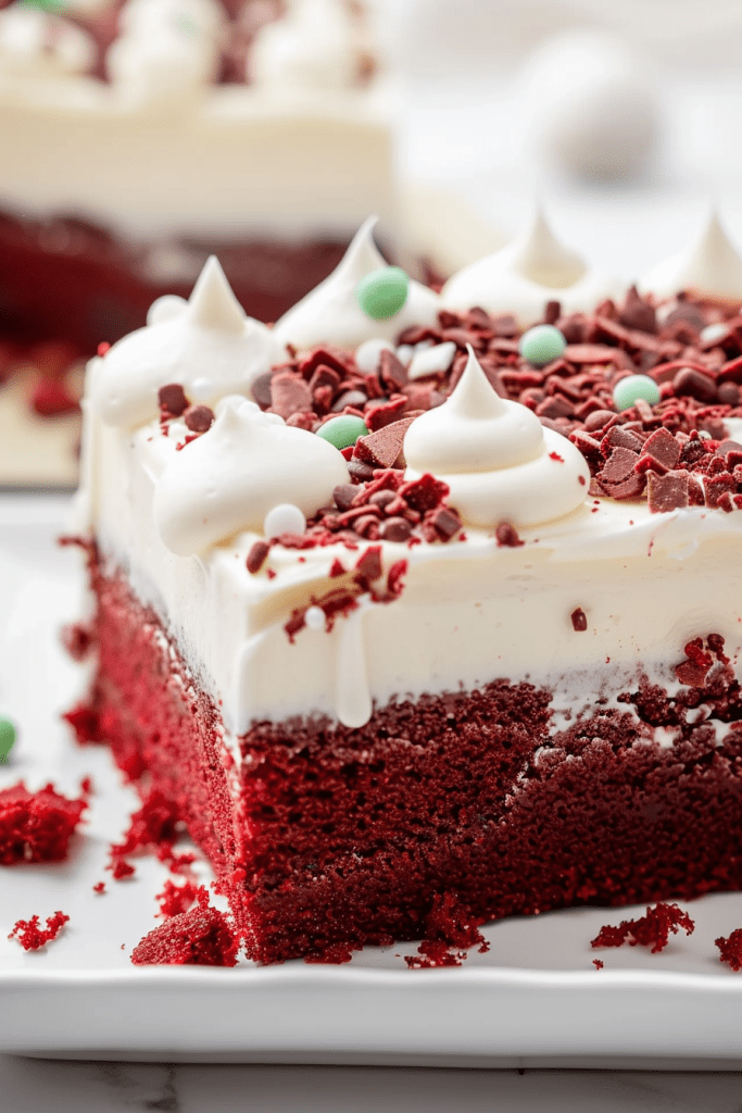 Customise Christmas Red Velvet Poke Cake