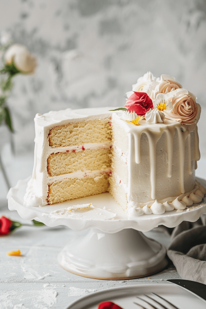 Decorate White Velvet Cake