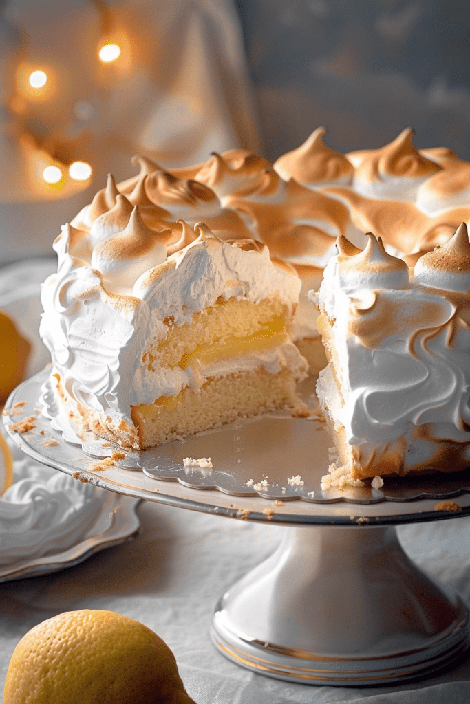 Decorating Lemon Meringue Angel Cake