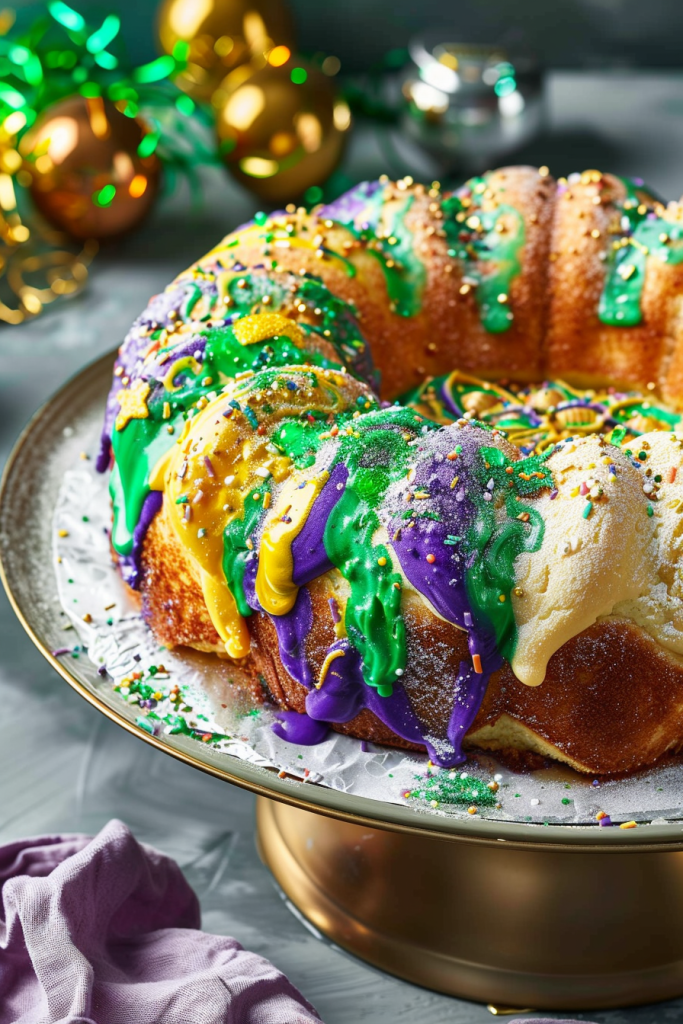 Decorating the King Cake