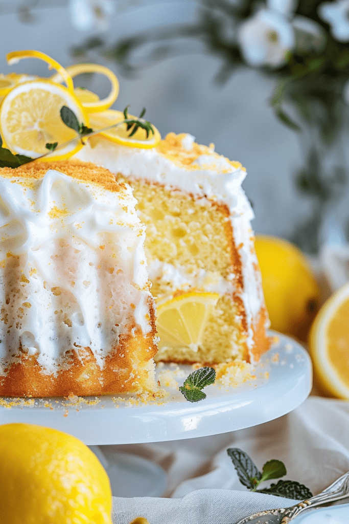 Decoration Lemon Angel Food Cake