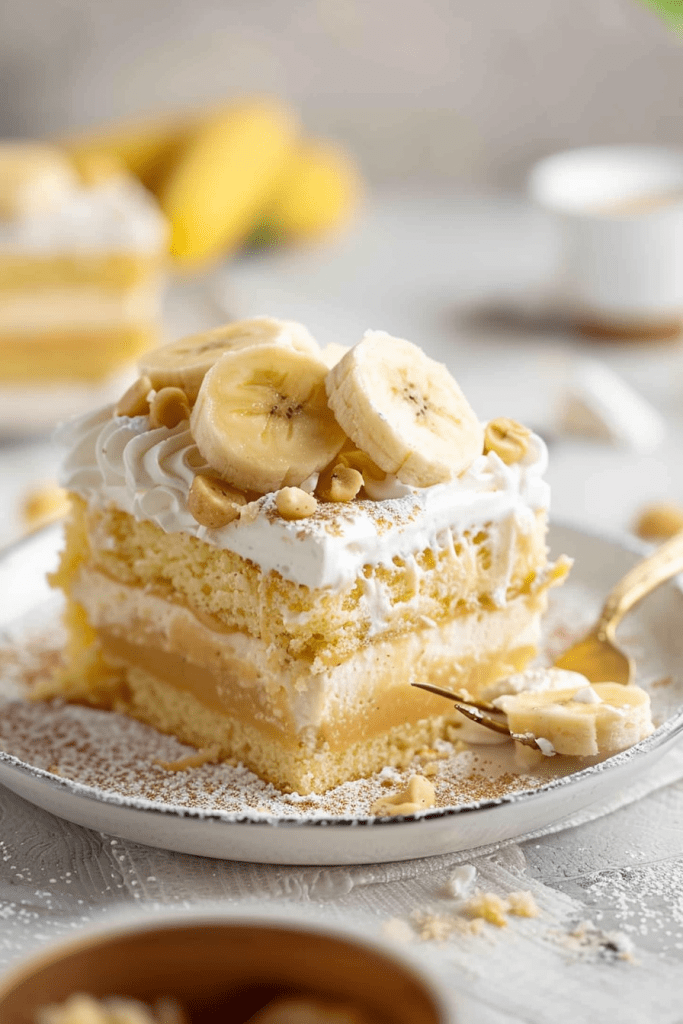 Delicious Banana Pudding Poke Cake