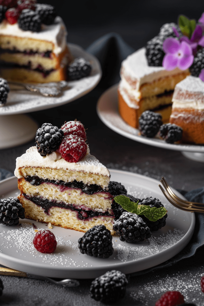 Delicious Blackberry-Topped Sponge Cakes