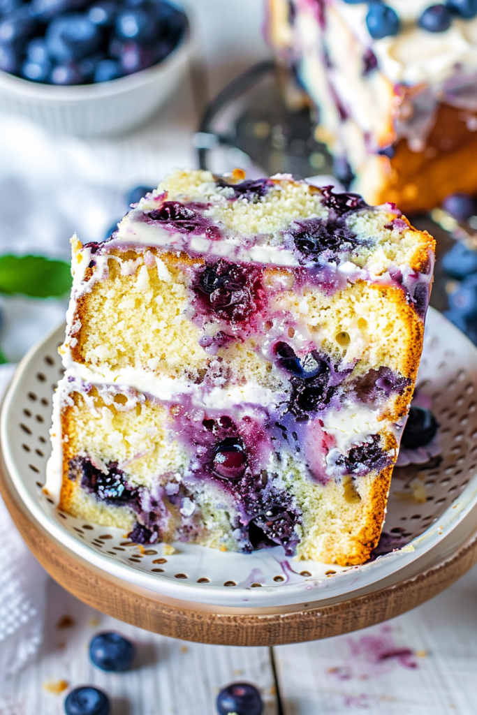 Delicious Blueberry Cream Cheese Butter Cake