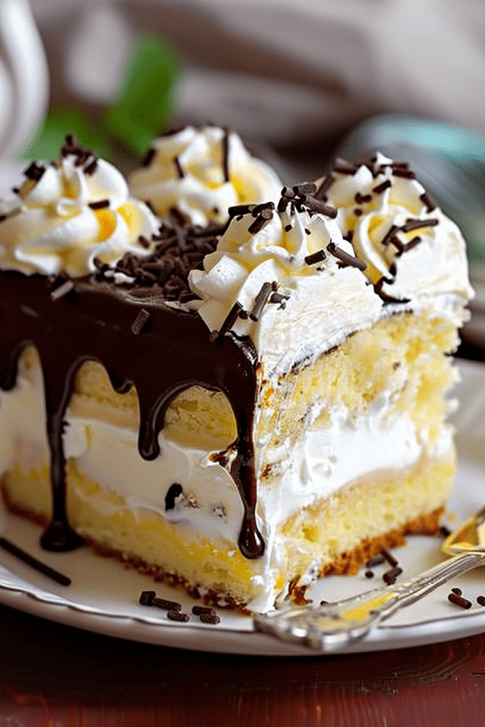 Delicious Boston Cream Poke Cake