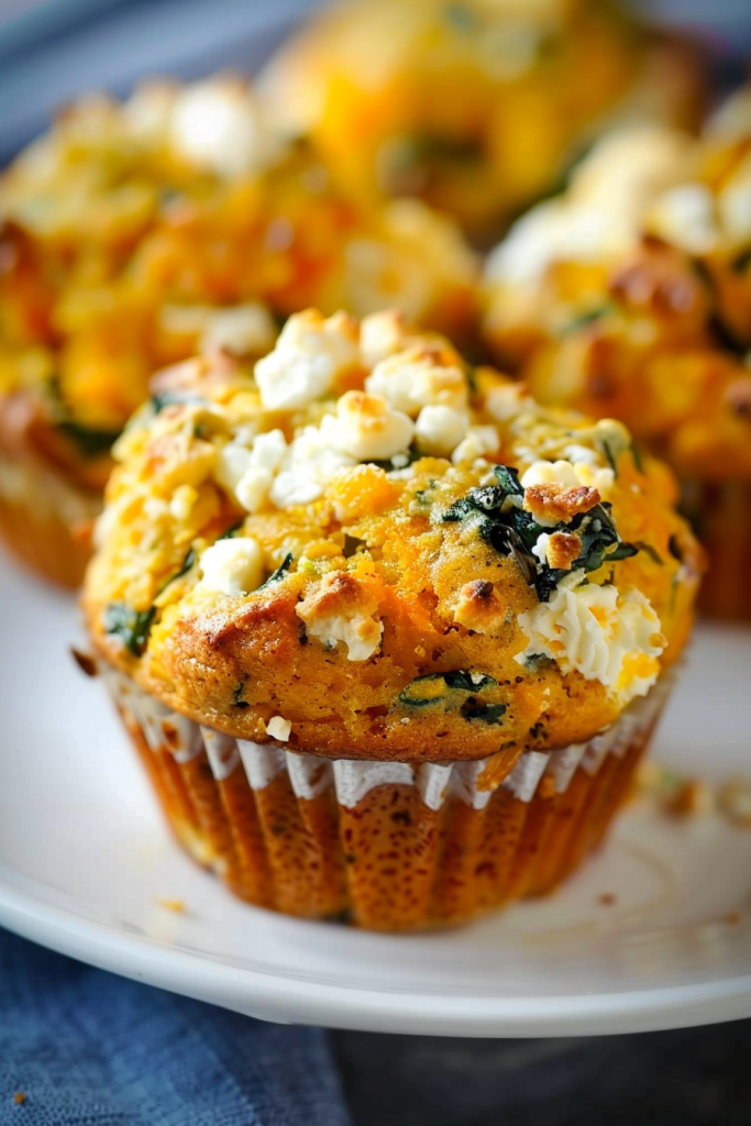 Delicious Butternut Squash, Spinach, and Feta Muffins