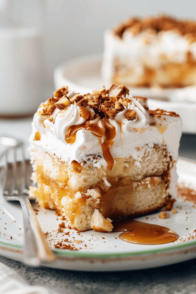 Delicious Caramel Apple Pie Poke Cake