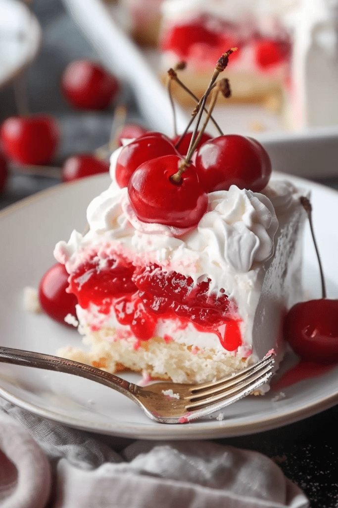 Delicious Cherries in the Snow Poke Cake