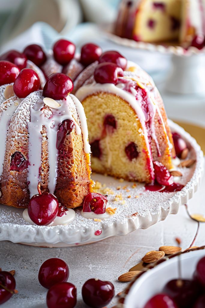 Delicious Cherry Almond Bundt Cake