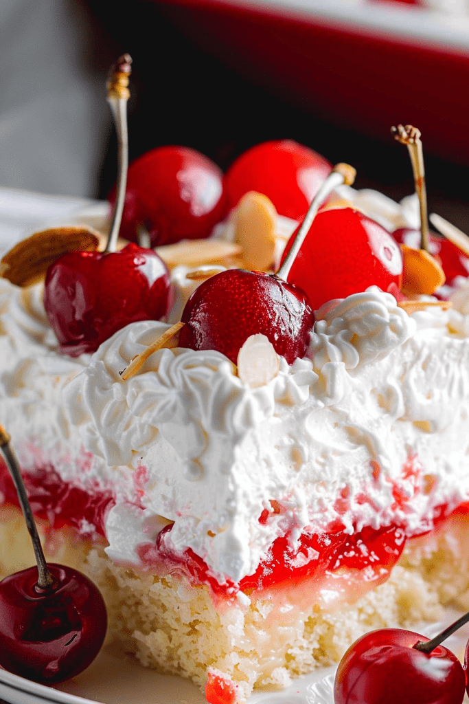 Delicious Cherry Almond Poke Cake