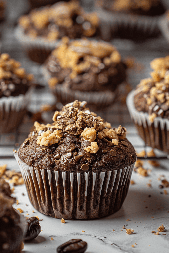 Delicious Chocolate Coffee Toffee Crunch Muffins