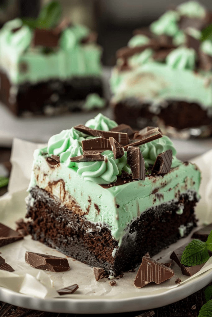 Delicious Chocolate Mint Poke Cake