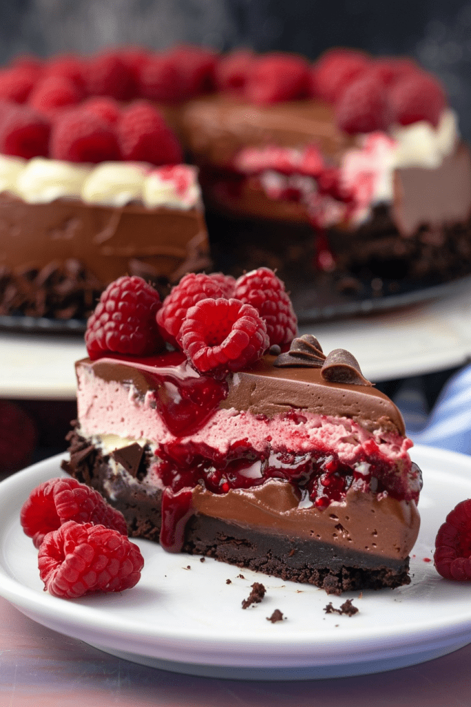 Delicious Chocolate Raspberry Cheesecake