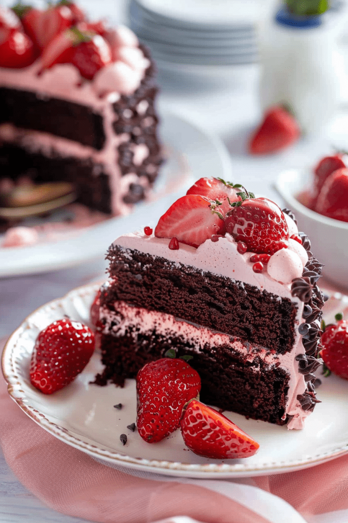 Delicious Chocolate Strawberry Cake