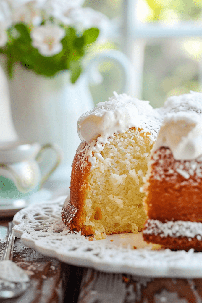 Delicious Coconut Cream Cheese Pound Cake