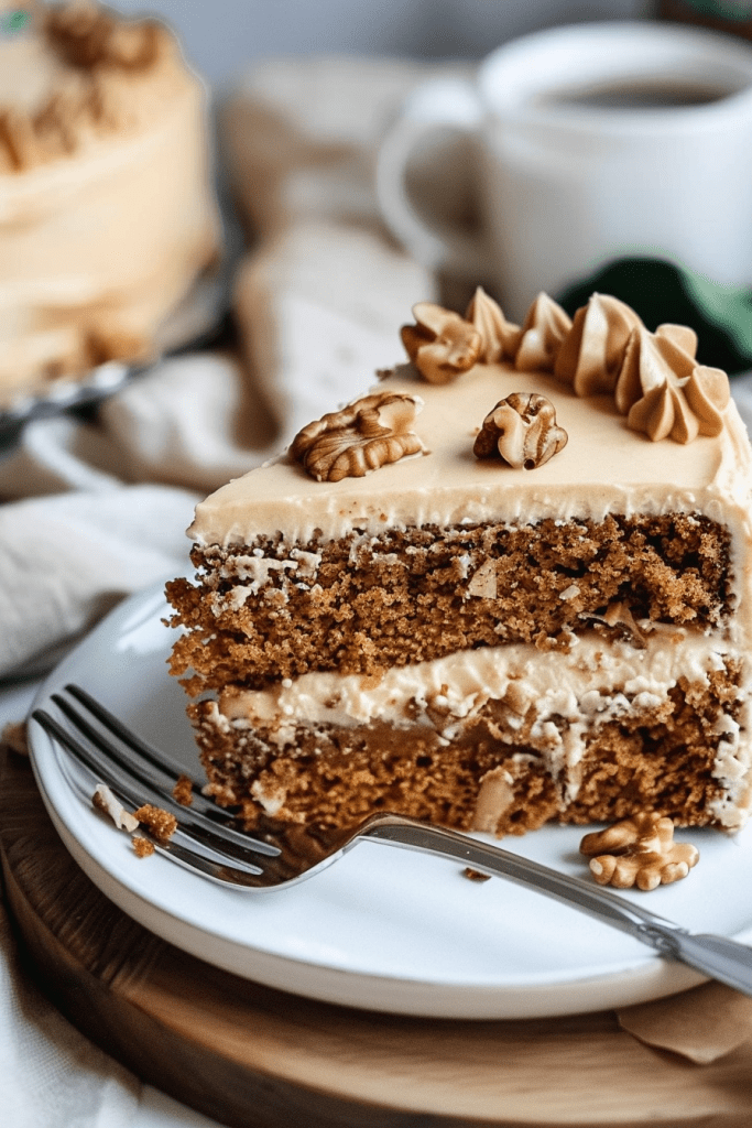 Delicious Coffee and Walnut Cake